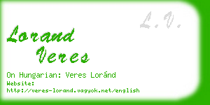 lorand veres business card