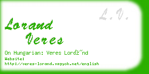 lorand veres business card